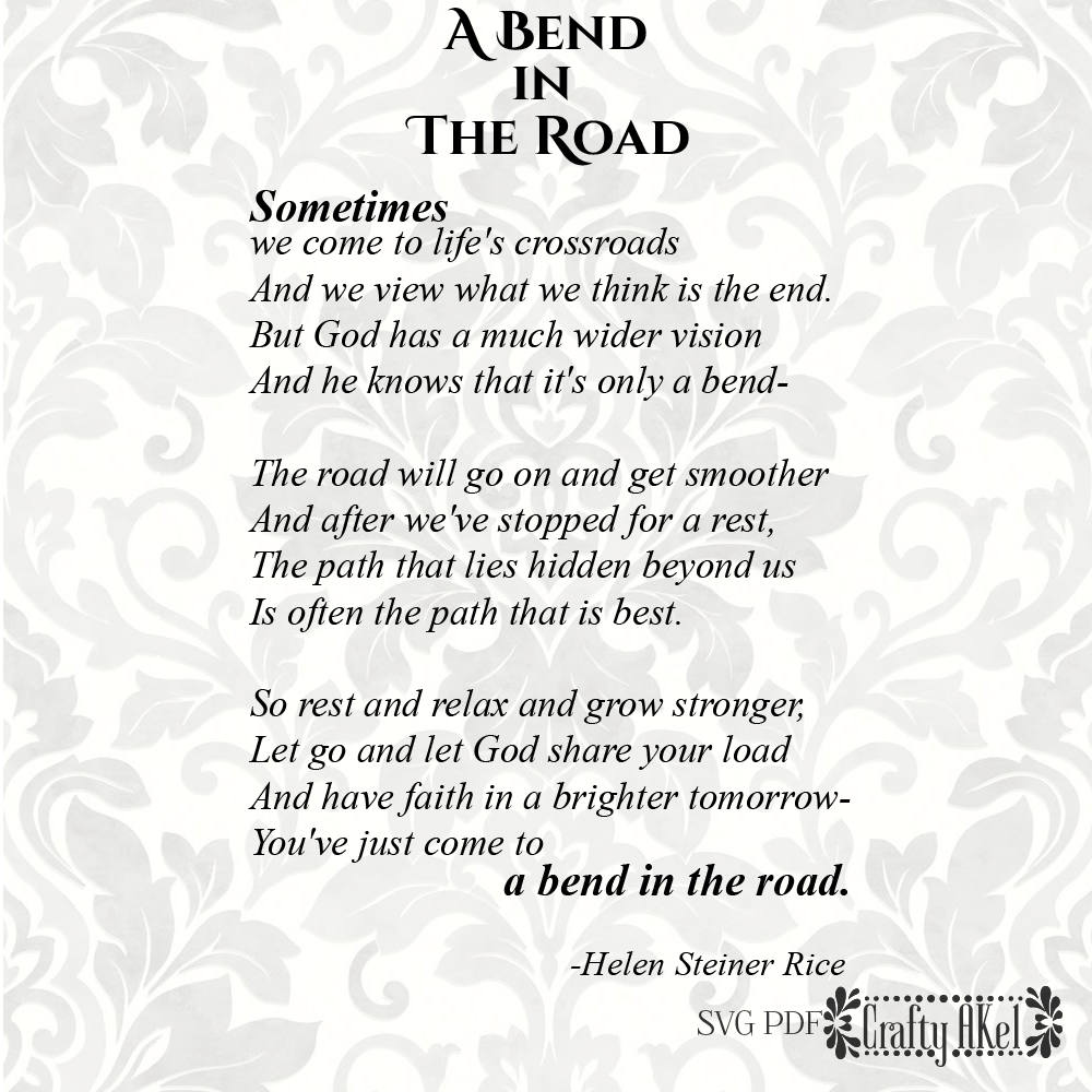 Download A Bend in The Road Poem let go and let god svg SVG PDF | Etsy