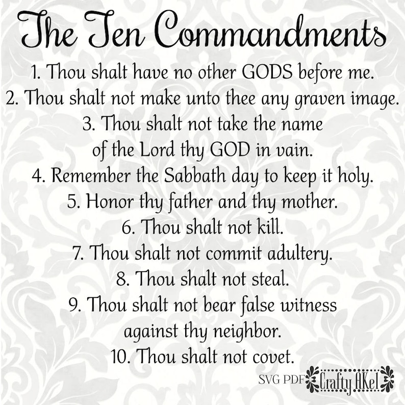 The Ten Commandments SVG, PDF, Digital File Vector Graphic image 1