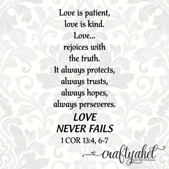 1 Corinthians 13:4 6-7 Love is Patient Love is Kind. Love | Etsy