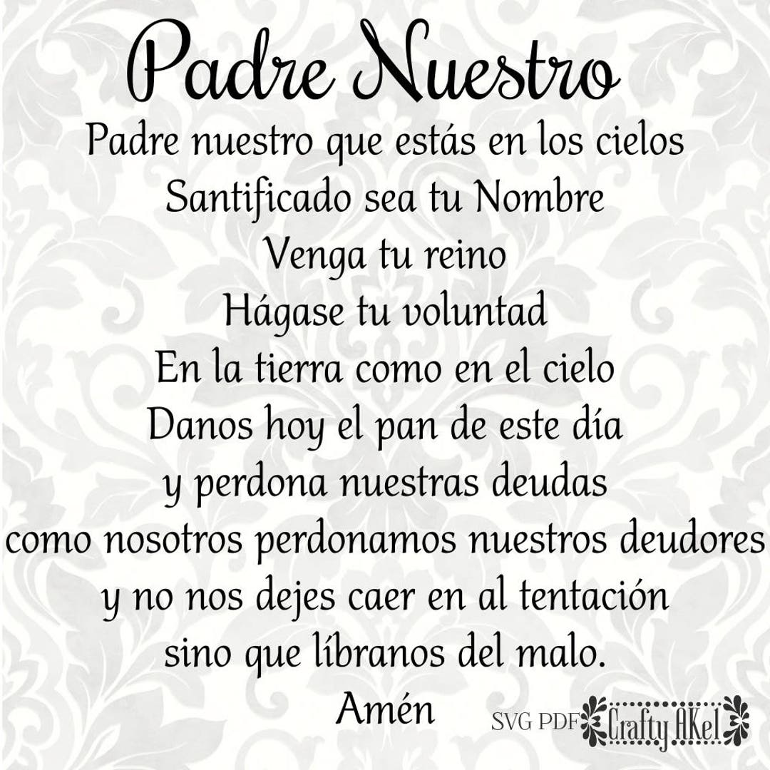 Padre Nuestro Our Father Lord's Prayer Spanish SVG - Etsy México