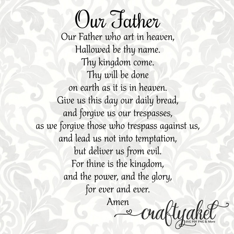 Download Our Father The Lord S Prayer Svg Pdf Digital File Etsy