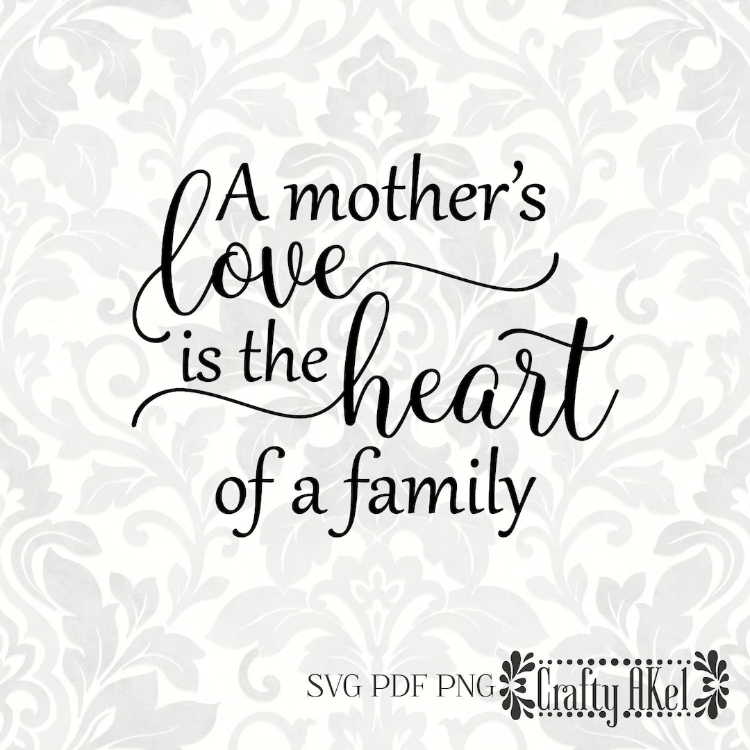 A Mother's Love is the Heart of the Family mother Quote, Mother's Day