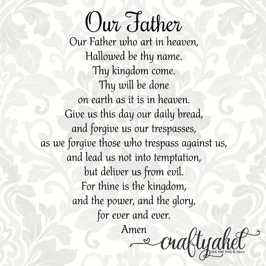 Our Father (the Lord's Prayer) - (SVG, PDF, Digital File Vector