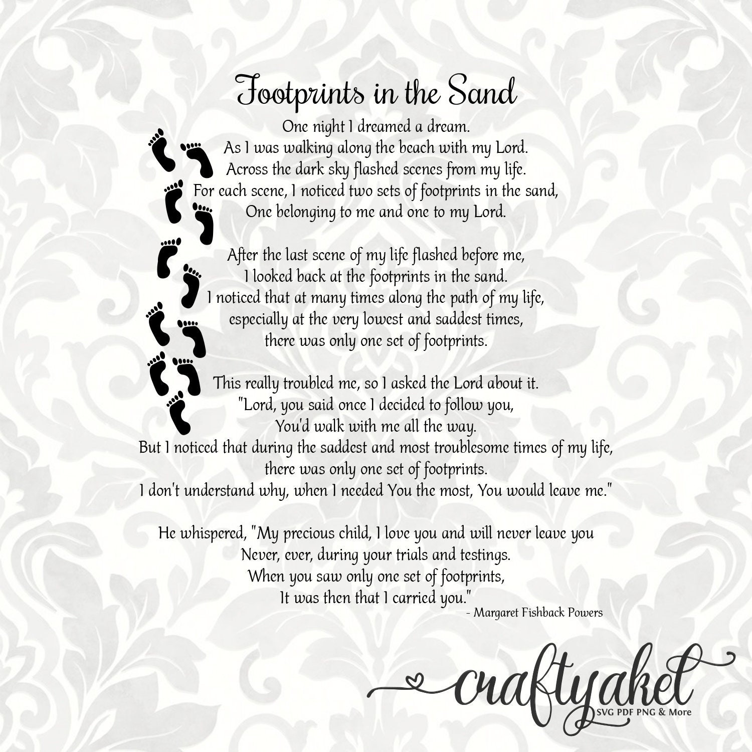 Footprints In The Sand Poem Printable