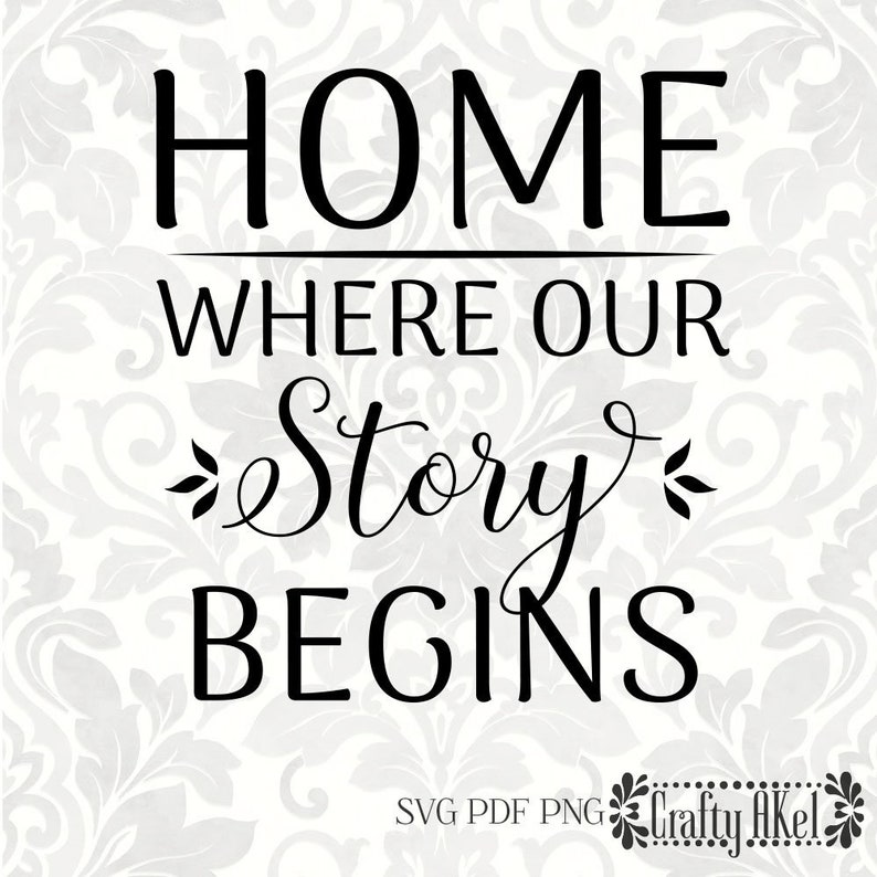 Home Where Our Story Begins SVG PDF PNG Digital File Vector | Etsy