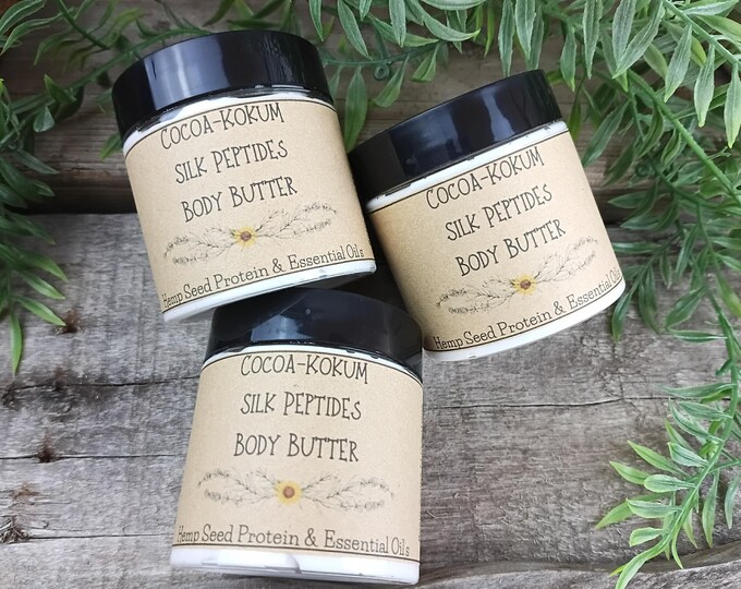 Cocoa Kokum Body Butter, Silk Peptides, Hemp Protein & Essential Oils