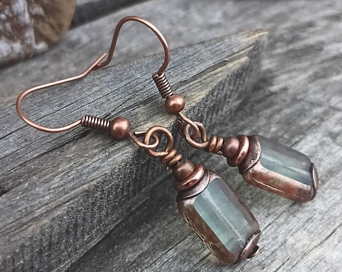 Tranquil Forest Small Rectangle Earrings