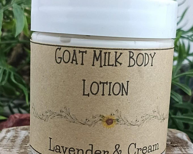 Goat Milk Body Lotion In a Jar, 4oz, Lavender & Cream Fragrance, Cornflower Extract