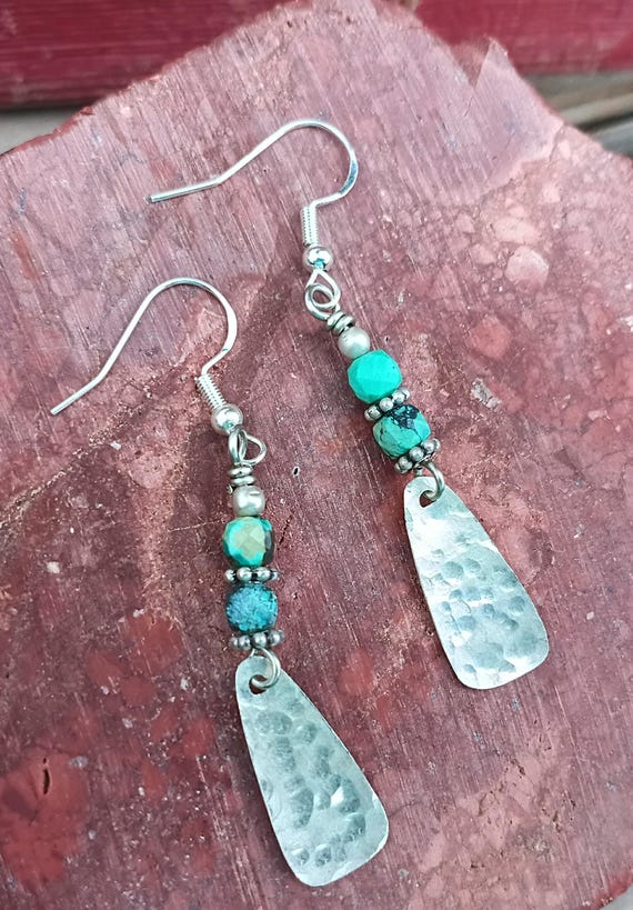 Sterling silver & Turquoise Dangle Earrings