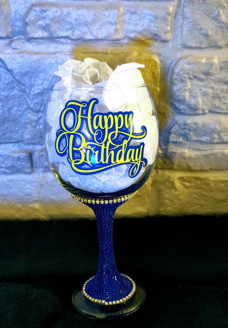 Happy Birthday Glass