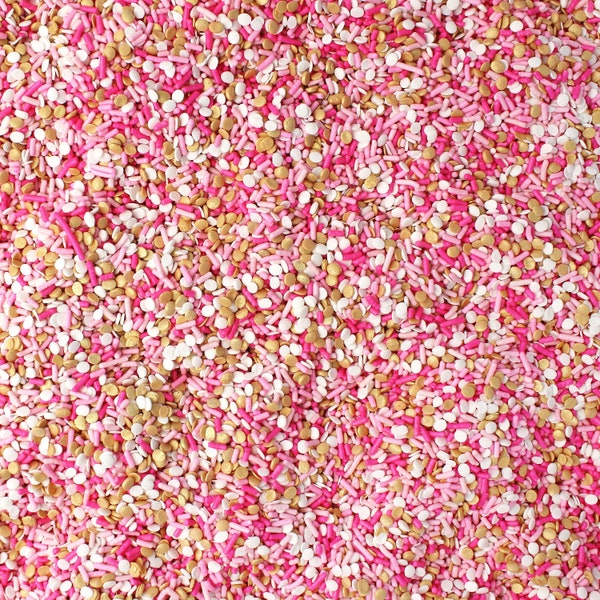 Pretty In Pink Sprinkle Mix, Princess Sprinkles, Pink Sprinkle Mix, Pink and Gold, Ice Cream Sprinkles
