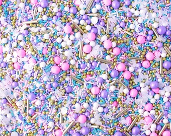 Unicorn Sprinkle Mix, Pink and Purple Sprinkles, Cake Decorations, Cupcake Toppers, Birthday Sprinkles