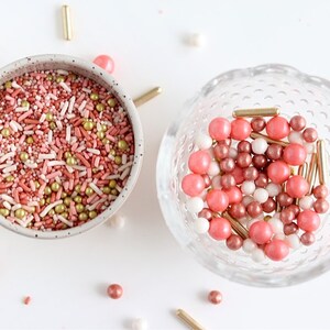 pink and rose gold sprinkles