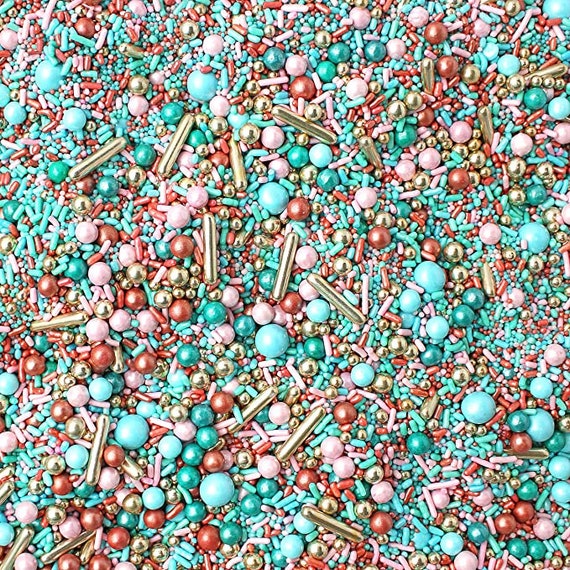 Old Hollywood Sprinkle Mix Aqua Sprinkles Teal Sprinkles Etsy