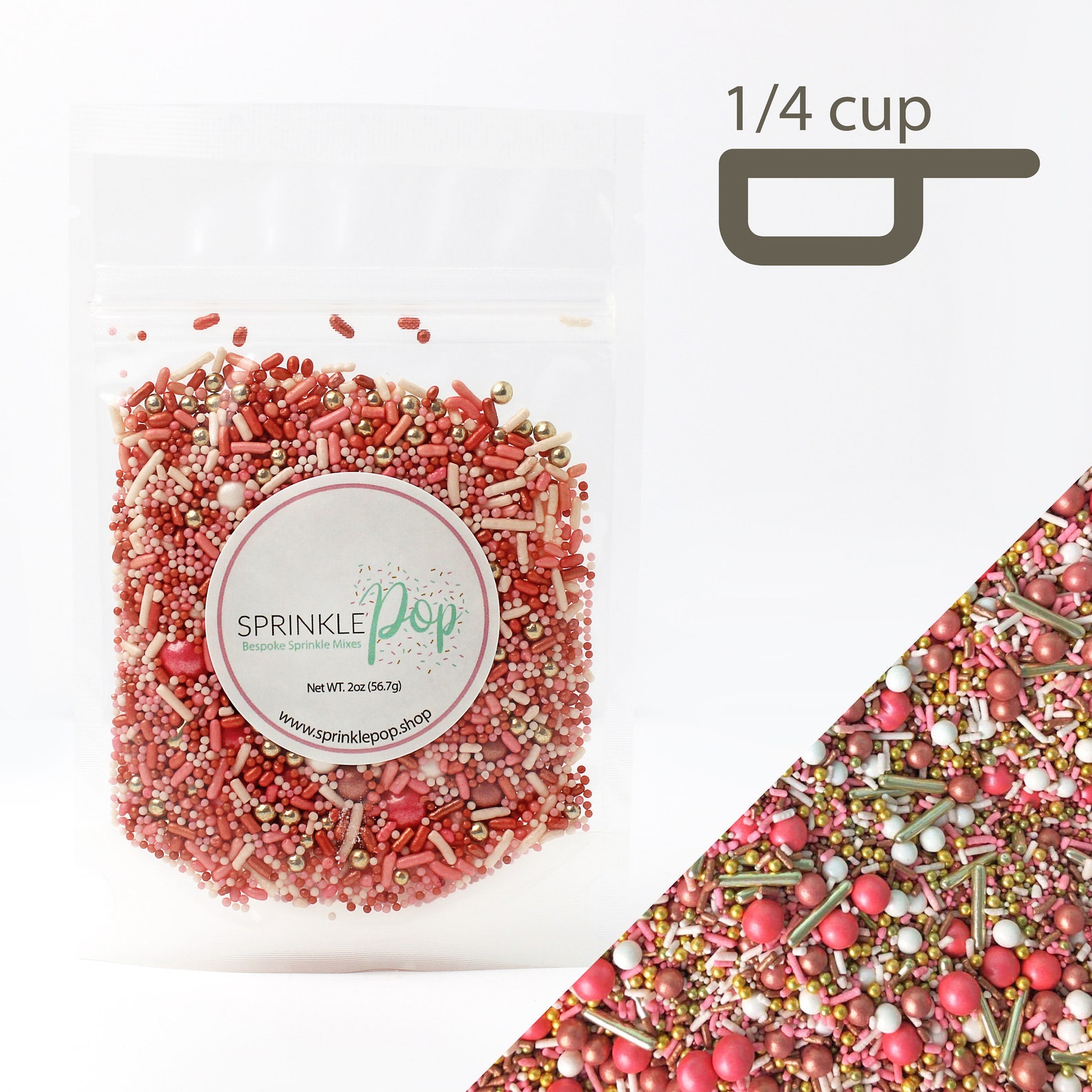 pink and rose gold sprinkles