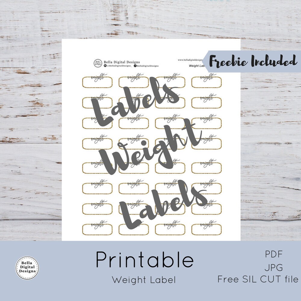 weight label printable stickers functional stickers pdf etsy