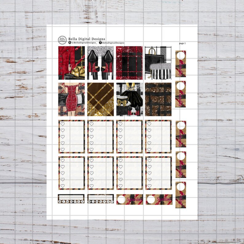 Shopping in NYC printable planner stickers. Erin Condren and Etsy