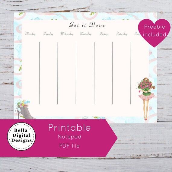 Flower Girl Notepad printable. | Etsy
