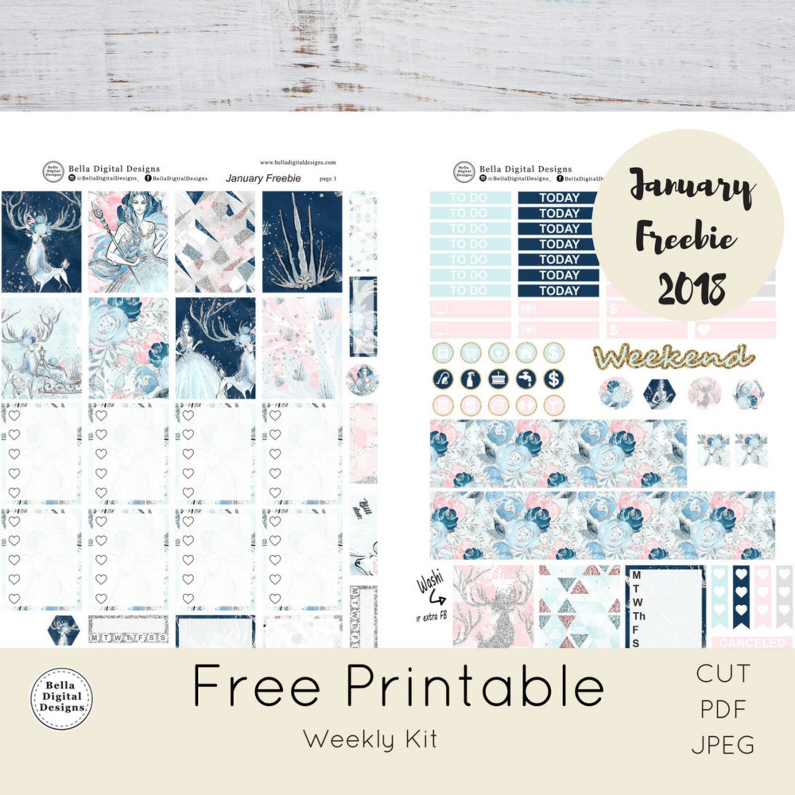 DO NOT BUY Free Printable Weekly Kit. Frosty Queen January - Etsy