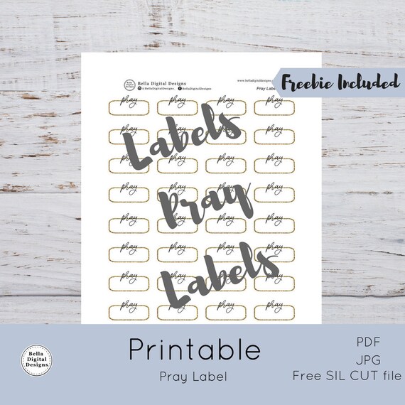 Pray Label Printable Paper & Party Supplies JPEG Pray Label Printable Stickers Functional ...