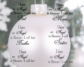 Christmas in Heaven SVG Bundle: Family Memorial Ornaments (Digital Download