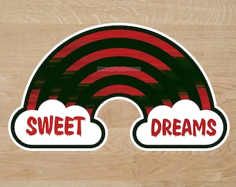 Sweet Dreams Rainbow Halloween Sticker | Horror Movie Villain (Digital Download PNG)