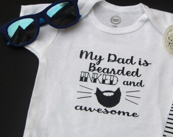 Bearded Dad Baby Clothes SVG | Funny Bodysuit Design (Digital Download)