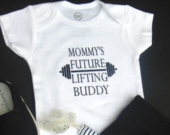 Gym Baby Bodysuit SVG | Mommy's Future Weight Lifting Buddy (Digital Download)