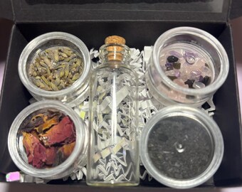 DIY Intention Spell Kit: Crystal & Herb Ritual Set - Self-Care