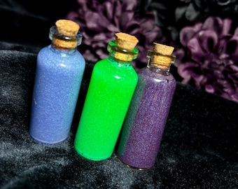 Mystic Potion Bottle Set: Shimmering Swirl Elixirs, Witchy Decor, Fidget Toy