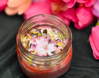 Self-Love Ritual Candle: Rose Quartz & Amethyst Healing