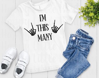 Skeleton Hands Birthday Shirt SVG | I'm This Many (Digital Download)
