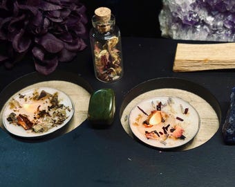 Custom Intention Spell Kit: Handcrafted Ritual with Herbs & Candle