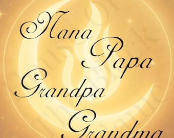 Memorial Ornament Name Add-On SVG: Nana, Papa, Grandma, Grandpa (Digital Download)
