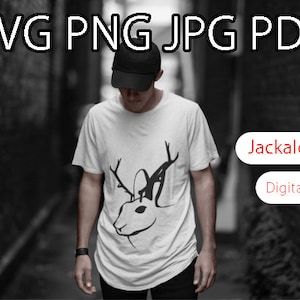 Jackalope SVG File Cut File For Cricut , Digital Download Silhouette Clip Art svg jpg pdf and png