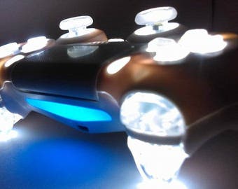 Custom PS4 Dualshock 4 LED Illuminating Controller - WhiteOut Special Edition