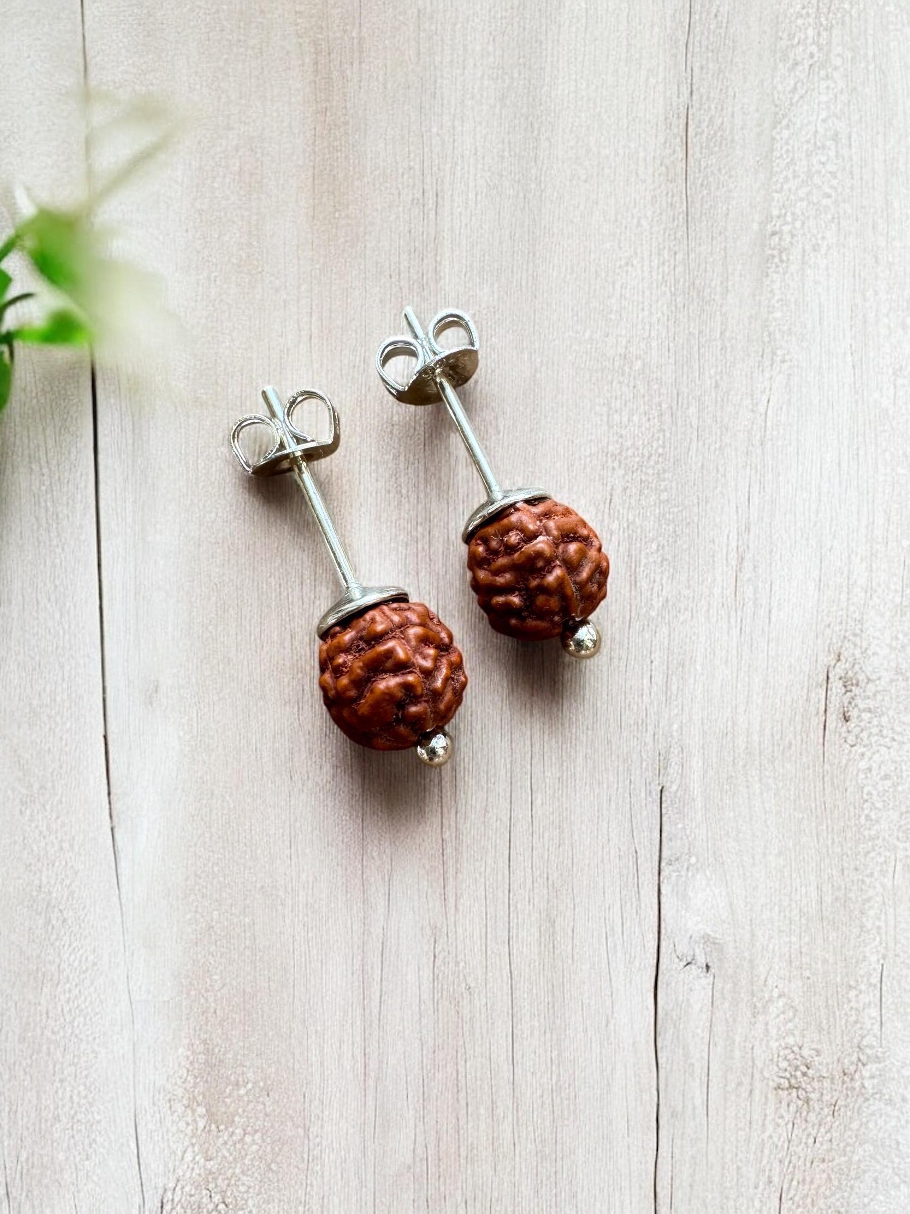 Boucles d'oreilles Rudraksha argent boucle d'oreille