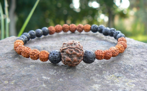 5 Mukhi Rudraksha Seed Stretch Bracelet — BrahmatellsStore