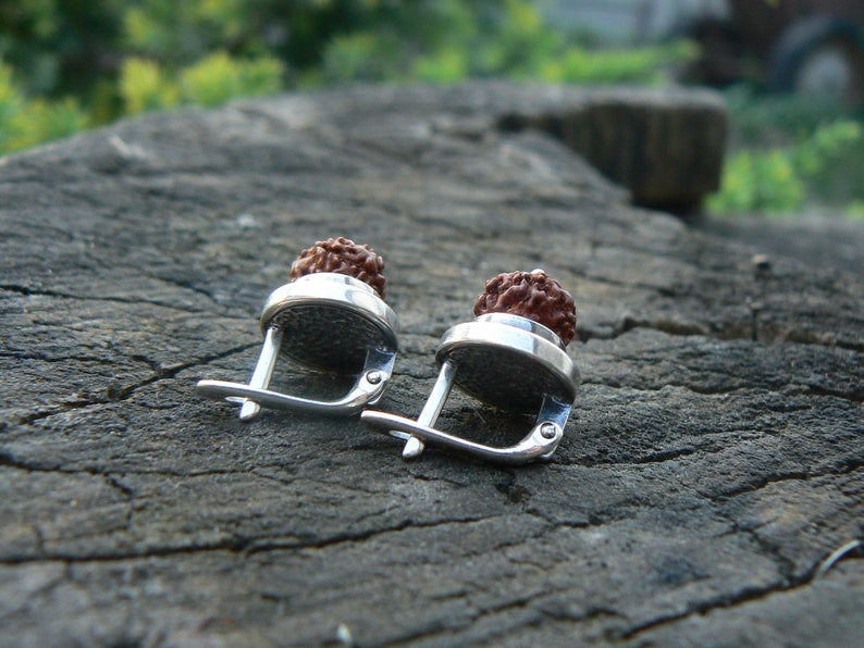 Rudraksha earrings /& ring SET Protection jewelry 5 Mukhi Rudraksh small seed beads Kundalini yoga earrings Shiva Shakti Hindu jewellery