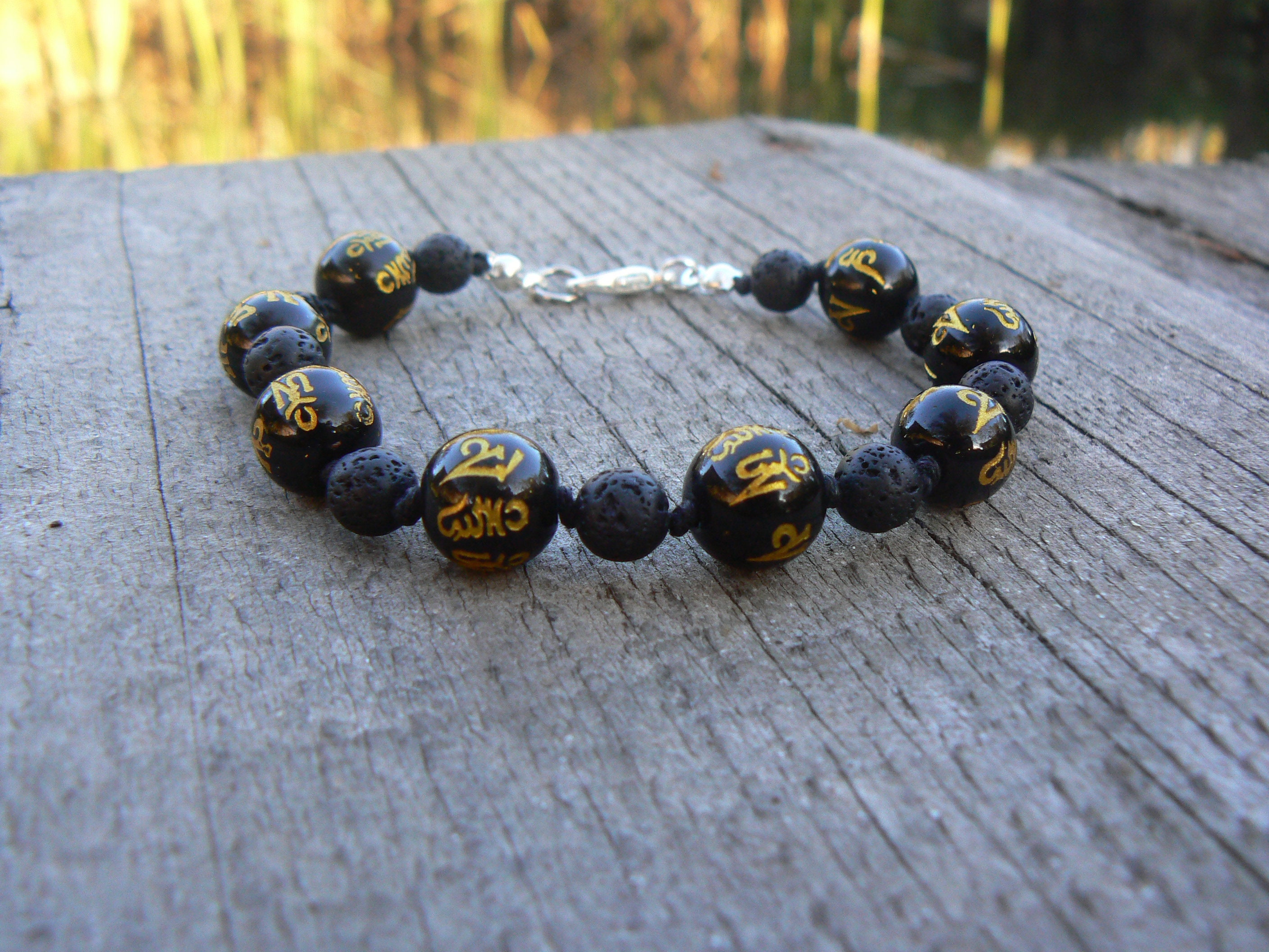 Zen Bracelet With Buddhist Mantra Om Mani Padme Hum Hindu Sacred