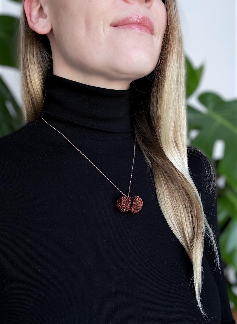 Gauri Shankar Rudraksha Necklace, 14K Gold Chain, Shiva Parvati Hindu ...