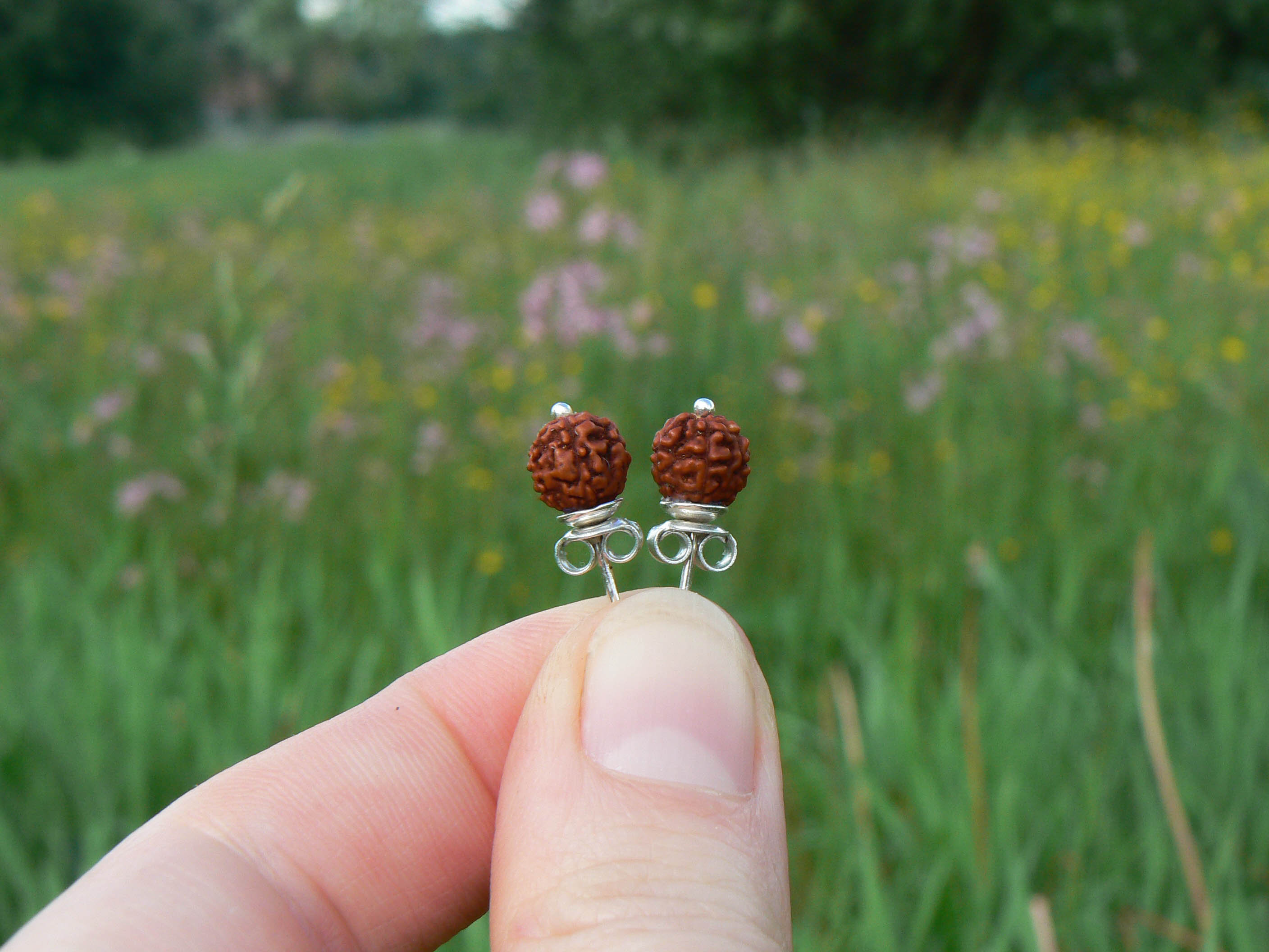 Rudraksha shop stud earrings