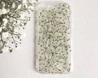 Baby's Breath Phone case, Floral Phone Case, Pressed Flowers Phone Case, Iphone X case, Samsung Galaxy S8 case, Huawei P10 case, Phone Case