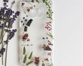 Fancy Pressed Flower Phone Case, Dried Plants Phone Case, iPhone Cases, Samsung Cases, Huawei Cases, Sony Cases, Xiaomi Cases, Handmade Case