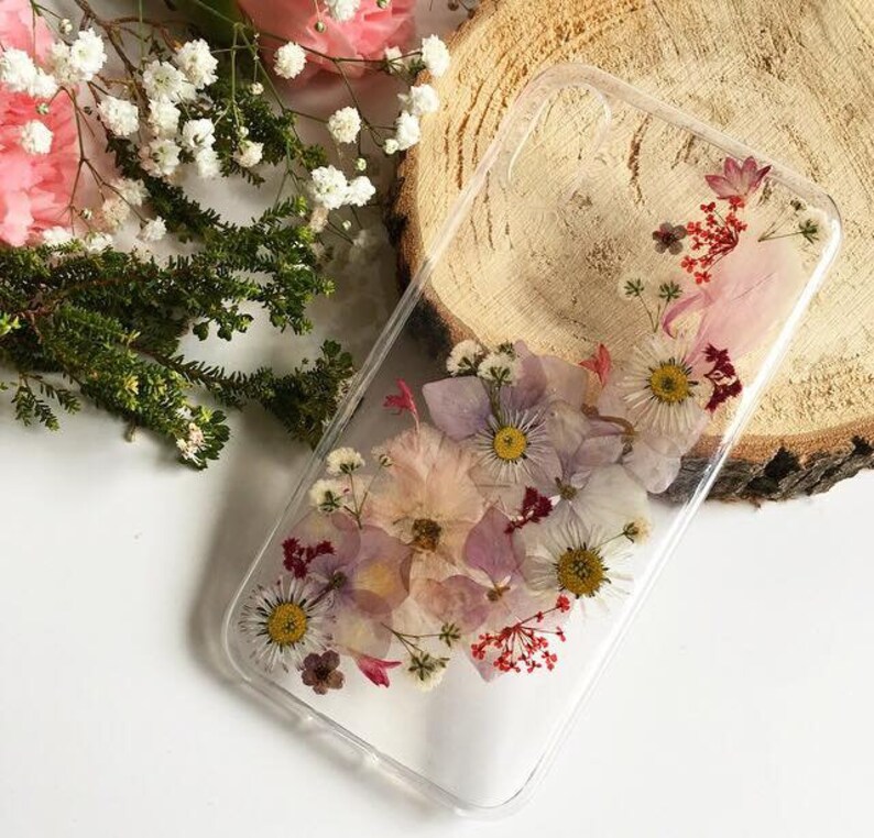Pink Rain Phone Case Pressed Flower Phone Case Iphone Case Etsy