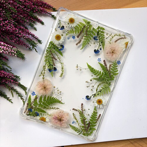 Real Flower Ipad Case Pressed Plants Tablet Cover Handmade Etsy