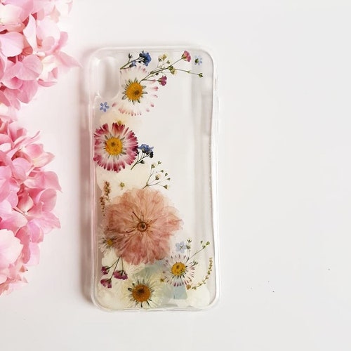 Floral Landscape Phone Case Pressed Flower Phone Case Etsy
