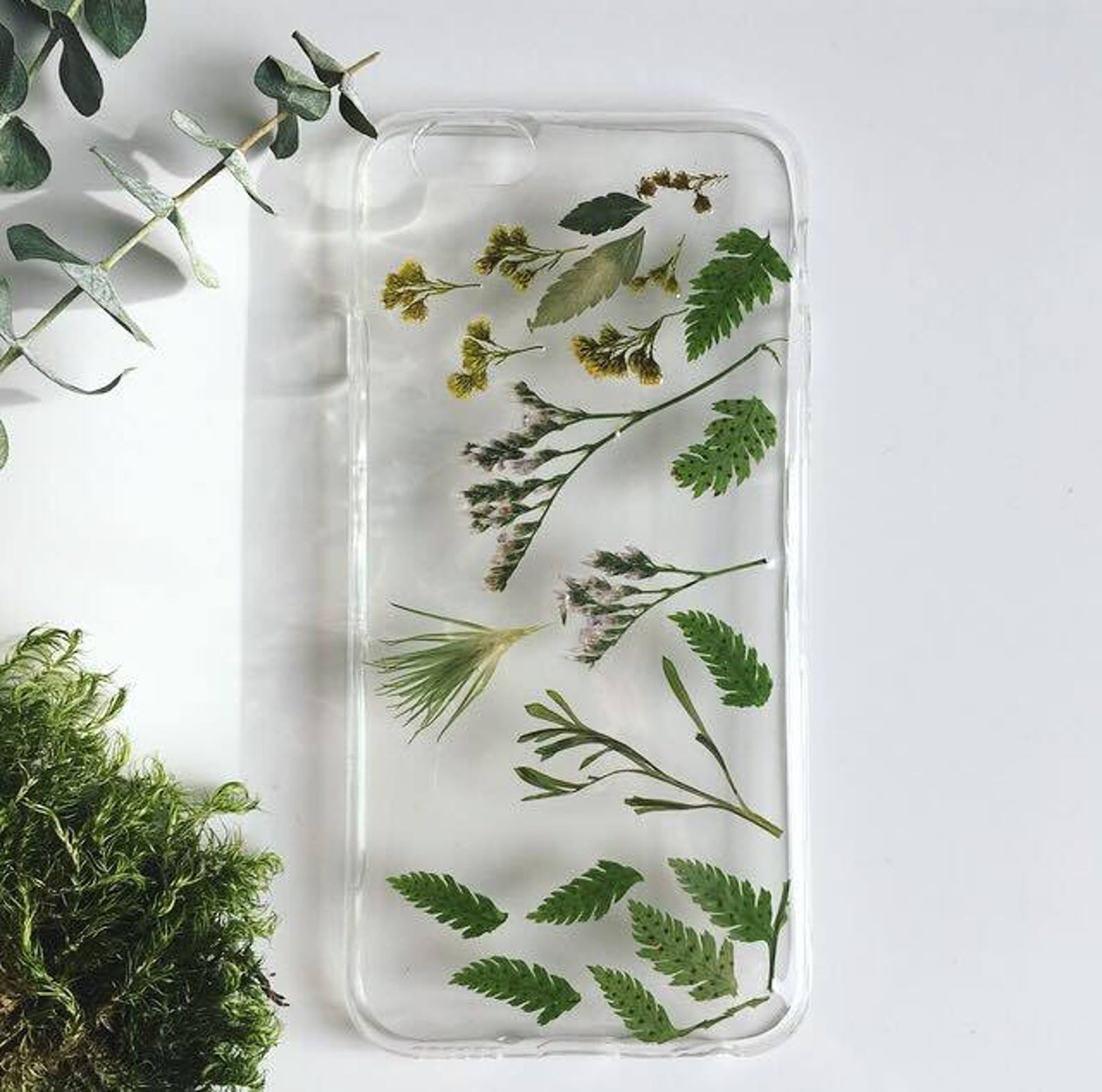 Pressed Plants Phone Case Meadow Plants Phone Case Real Etsy