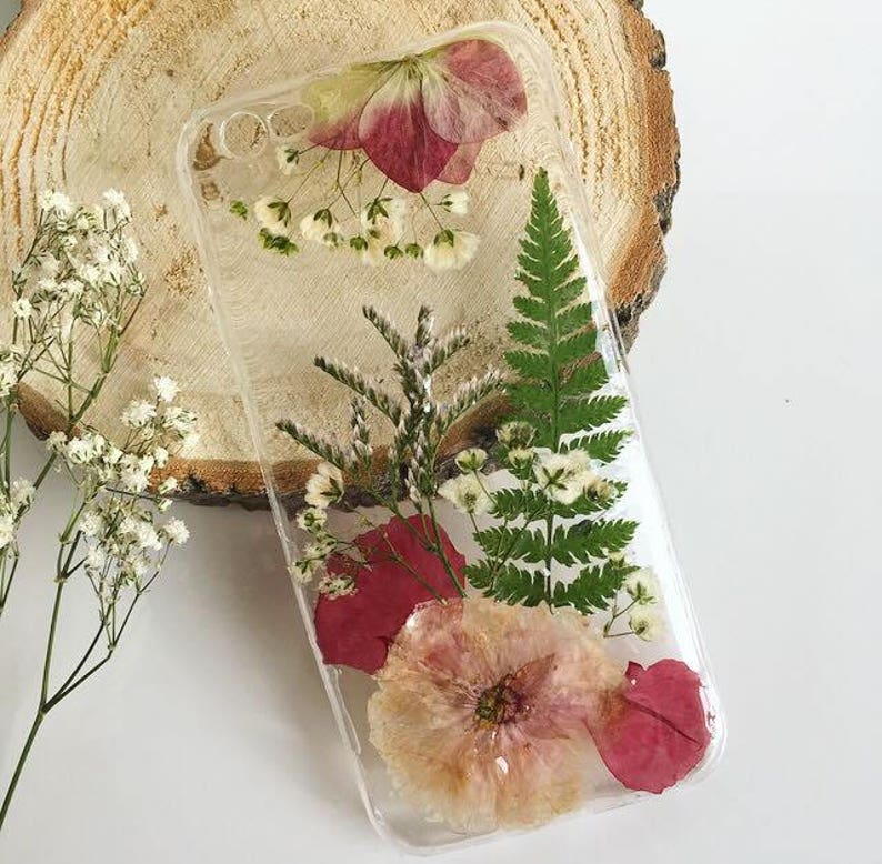 Pressed Flower Case Real Flowers Case Floral Phone Case Etsy