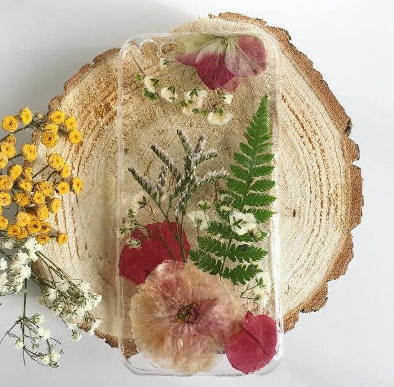Pressed Flower Case Real Flowers Case Floral Phone Case Etsy